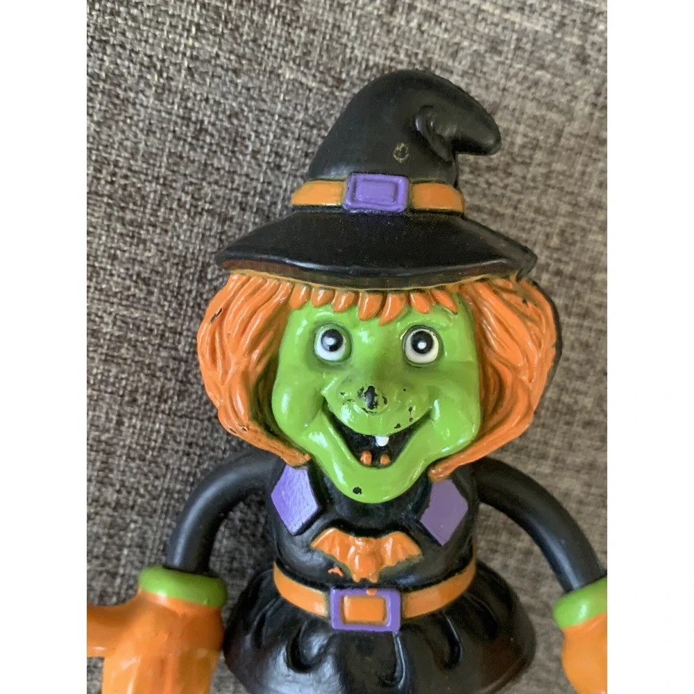 Bendable Witch  Pumpkin Toys Halloween Fun World Easter Unlimited VTG Bendy